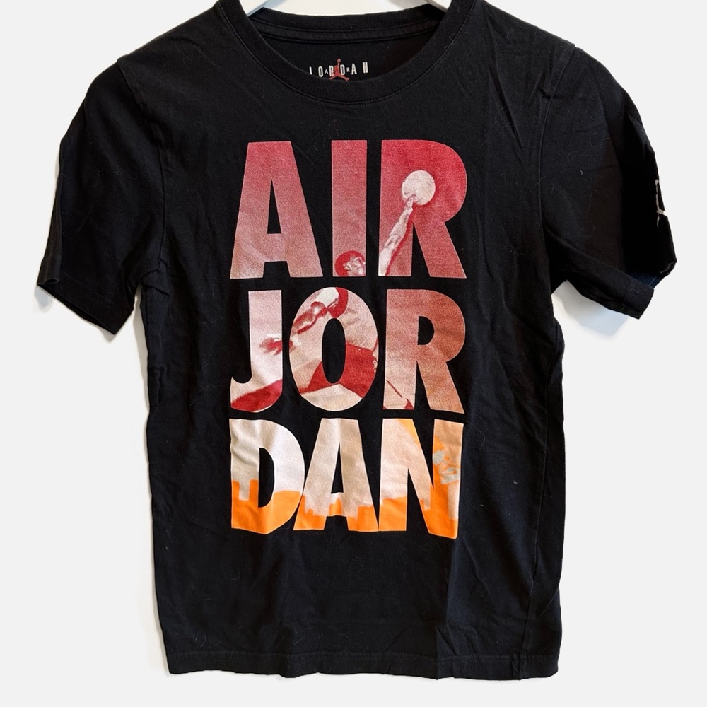 Air Jordan Spell Out Michael Dunking Graphic Black Youth Large